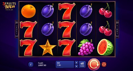 3 Fruits Win: 10 Lines Adjacent Mobile Slot UK | UK Slot Games